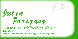 julia porszasz business card